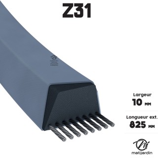 Courroie tondeuse Trapézoïdale Z31 - 10 mm x 825 mm