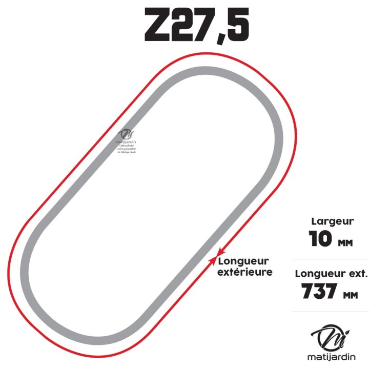Courroie tondeuse Trapézoïdale Z27,5 - 10 mm x 737 mm