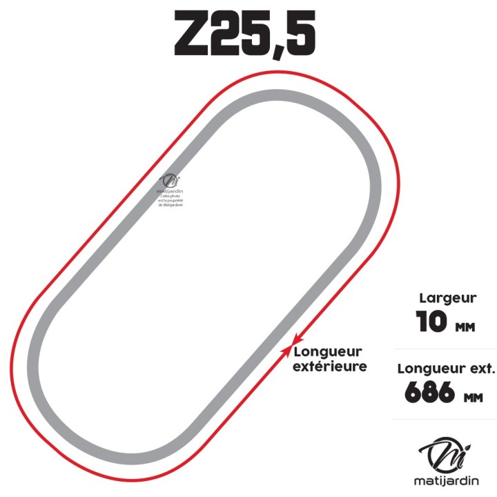 Courroie tondeuse Trapézoïdale Z25,5 - 10 mm x 686 mm