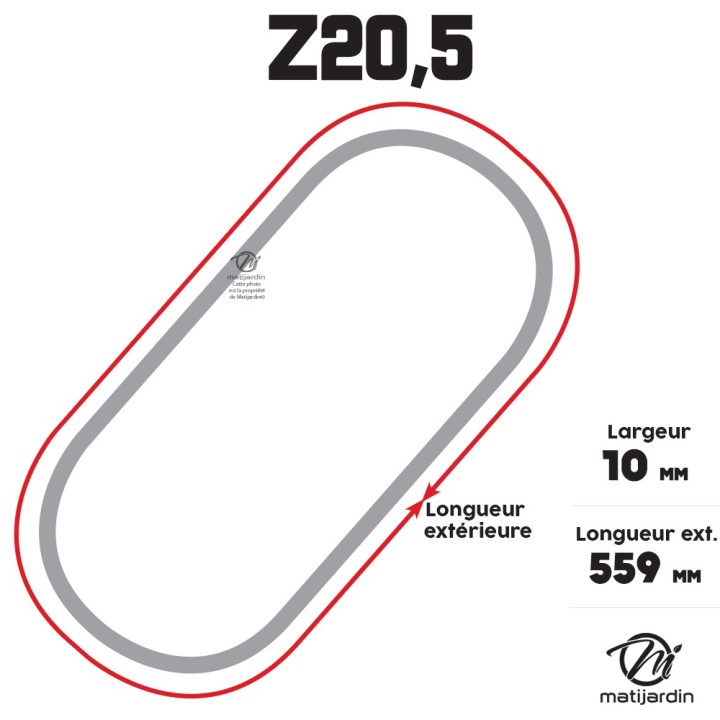 Courroie tondeuse Trapézoïdale Z20,5 - 10 mm x 559 mm