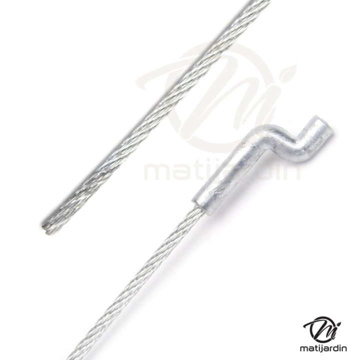 Câble souple. Diamètre 1,9 mm. Longueur 2 m. Tête Ø 8 mm. Z Ø 4 mm