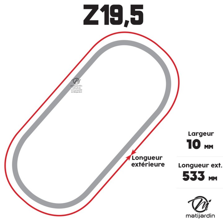 Courroie tondeuse Trapézoïdale Z19,5 - 10 mm x 533 mm