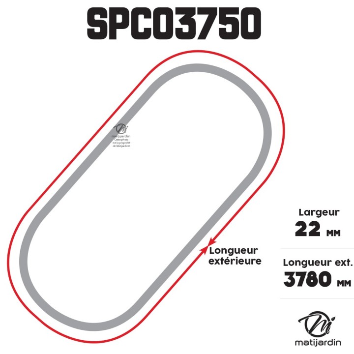 Courroie tondeuse Trapézoïdale SPC3750 - 22 mm x 3780 mm
