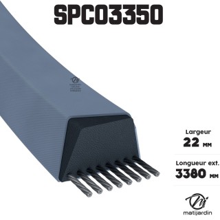 Courroie tondeuse Trapézoïdale SPC3350 - 22 mm x 3380 mm