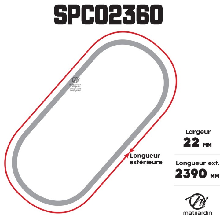 Courroie tondeuse Trapézoïdale SPC2360 - 22 mm x 2390 mm