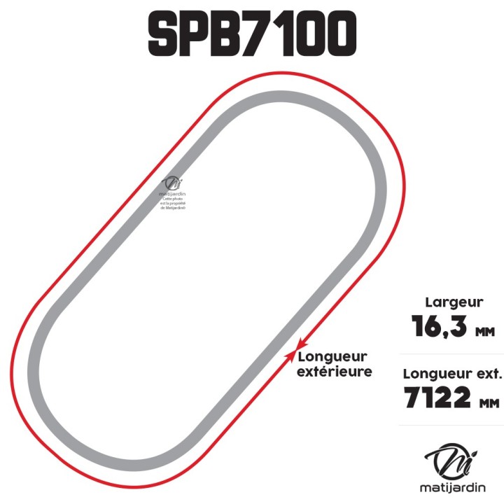 Courroie tondeuse Trapézoïdale SPB7100 - 16,3 mm x 7122 mm