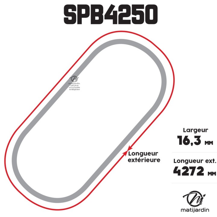 Courroie tondeuse Trapézoïdale SPB4250 - 16,3 mm x 4272 mm