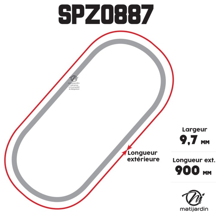 Courroie tondeuse Trapézoïdale SPZ887 - 9,7 mm x 900 mm
