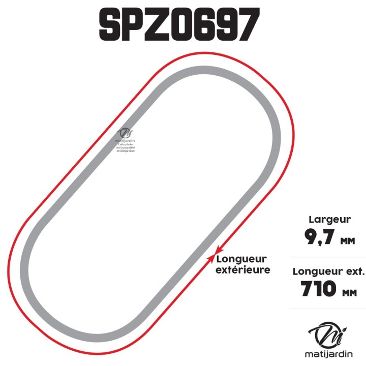 Courroie tondeuse Trapézoïdale SPZ697 - 9,7 mm x 710 mm
