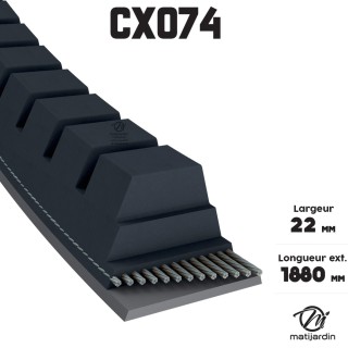 Courroie tondeuse Trapézoïdale CX74 - 22 mm x 1880 mm