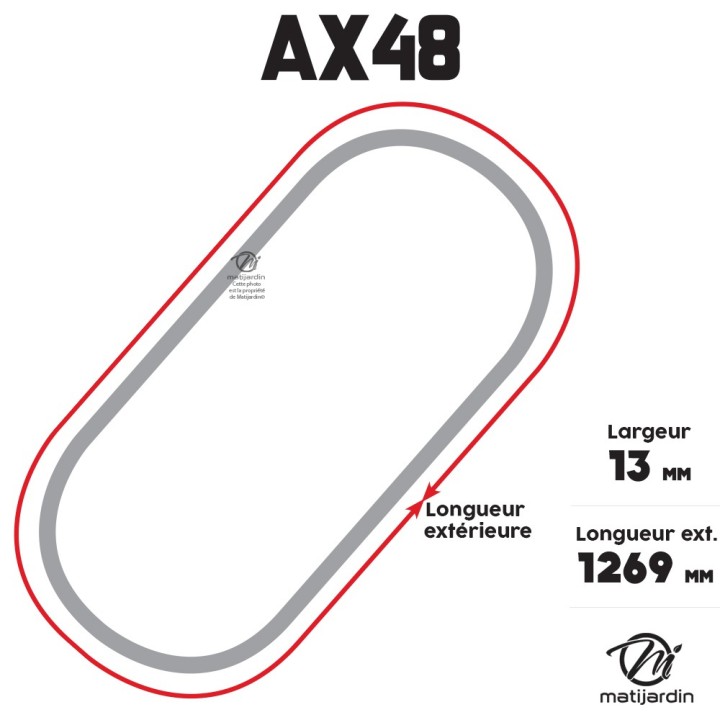 Courroie tondeuse Trapézoïdale crantée AX48 - 13 mm x 1269 mm
