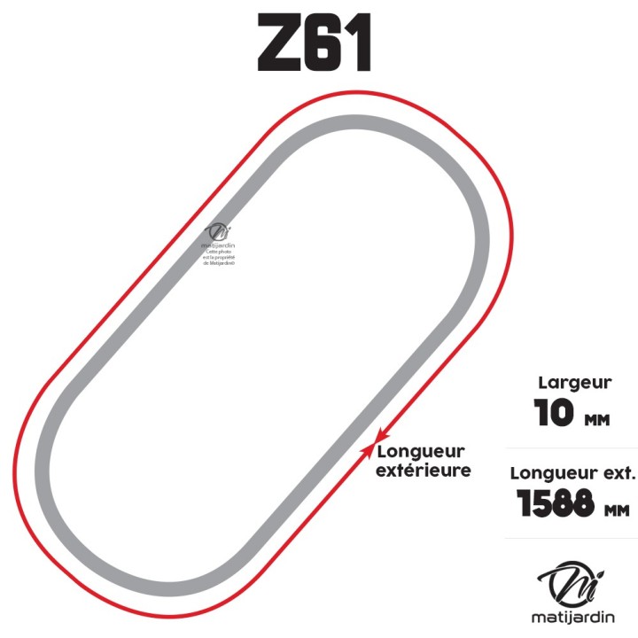 Courroie tondeuse Trapézoïdale Z61 - 10 mm x 1588 mm