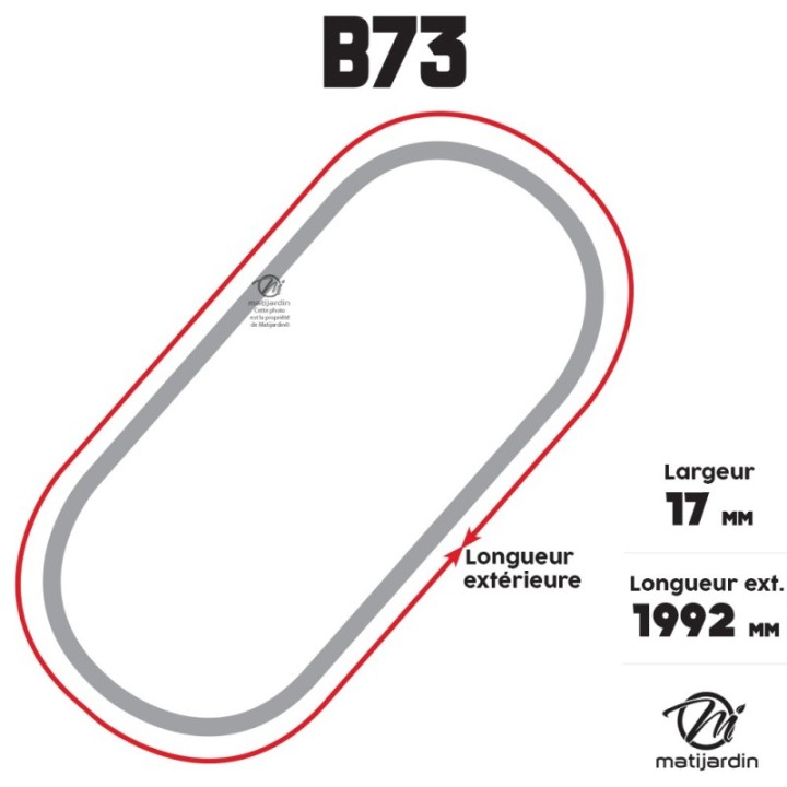 Courroie tondeuse Trapézoïdale B73 - 17 mm x 1992 mm