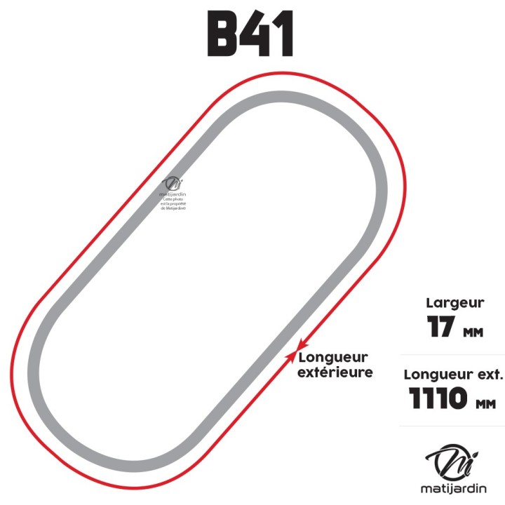 Courroie tondeuse Trapézoïdale B41 - 17 mm x 1100 mm