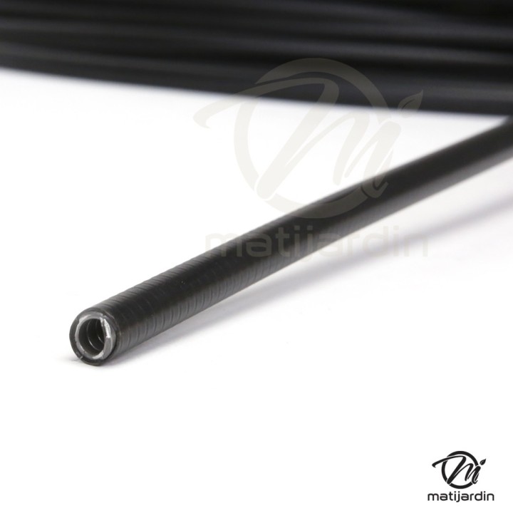 Gaine plastifiée pour câble. Ø int : 2 mm. Ø ext : 5 mm. Rouleau de 25 m