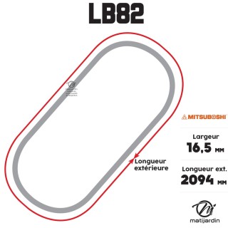 Courroie tondeuse Mitsuboshi LB82 - 16,5 mm x 2094 mm