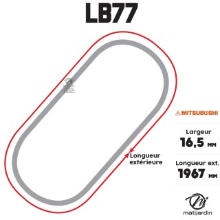 Courroie tondeuse Mitsuboshi LB77 - 16,5 mm x 1967 mm