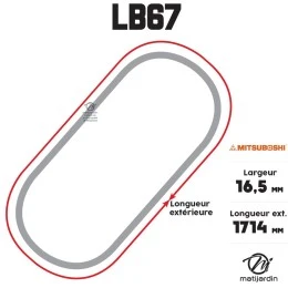 Courroie tondeuse Mitsuboshi LB67 - 16,5 mm x 1714 mm
