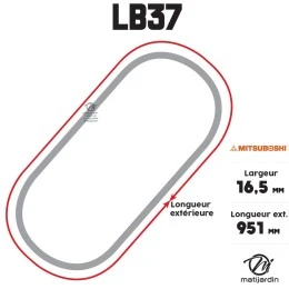 Courroie tondeuse Mitsuboshi LB37 - 16,5 mm x 951 mm