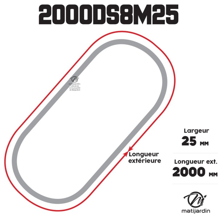 Courroie tondeuse Double denture 2000DS8M25 - 25 mm x 2000 mm
