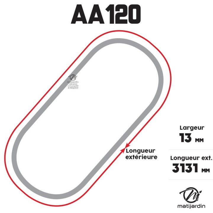 Courroie tondeuse Héxagonale AA120 - 13 mm x 3131 mm