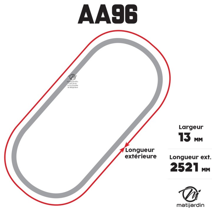 Courroie tondeuse Héxagonale AA96 - 13 mm x 2521 mm