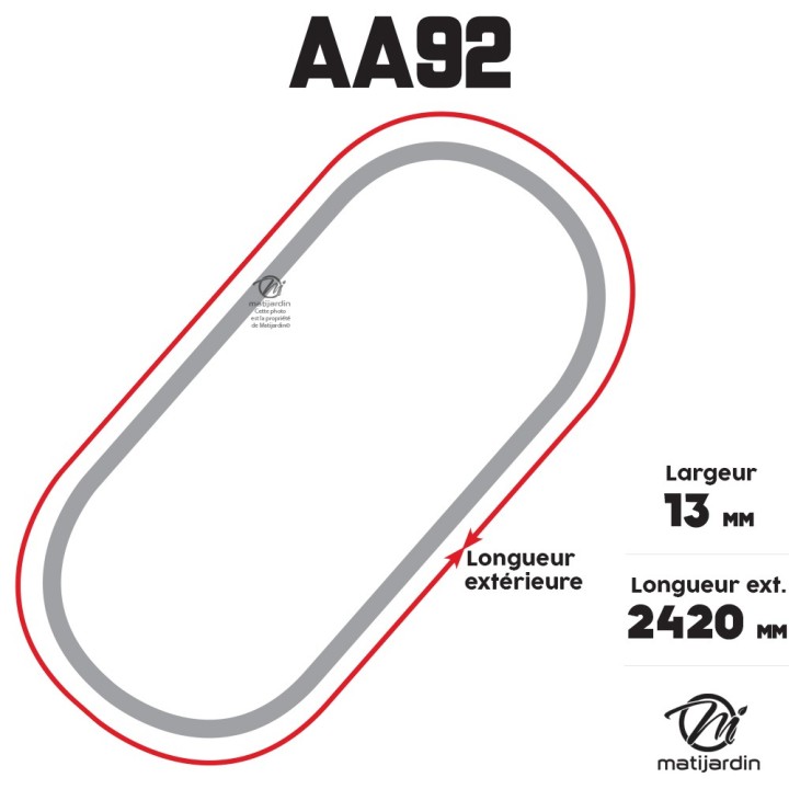 Courroie tondeuse Héxagonale AA92 - 13 mm x 2420 mm