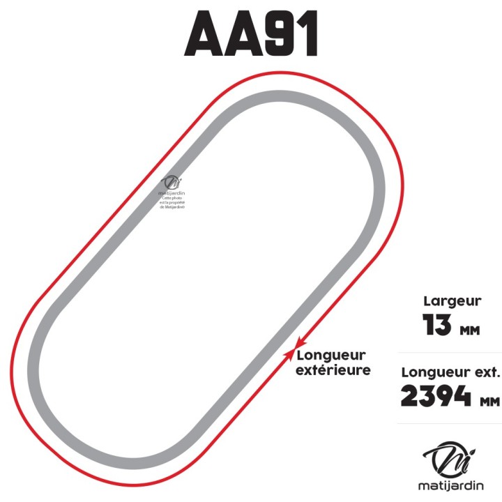 Courroie tondeuse Héxagonale AA91 - 13 mm x 2394 mm