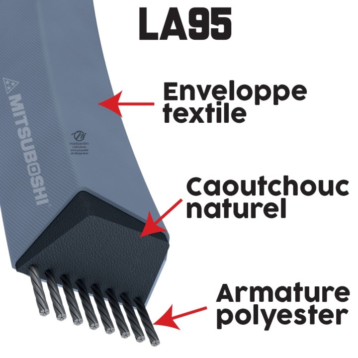 Courroie tondeuse Mitsuboshi LA95 - 12,7 mm x 2432 mm