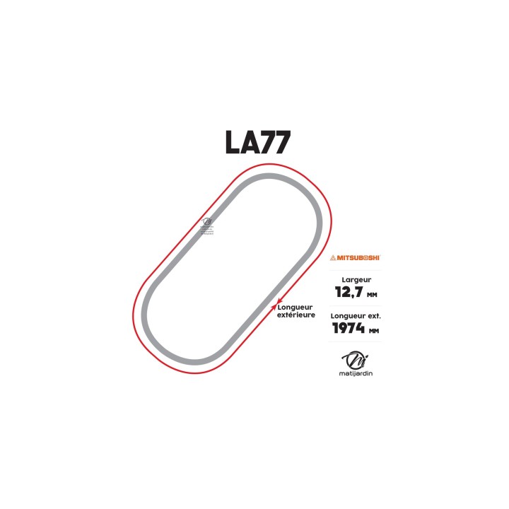 Courroie tondeuse Mitsuboshi LA77 - 12,7 mm x 1974 mm