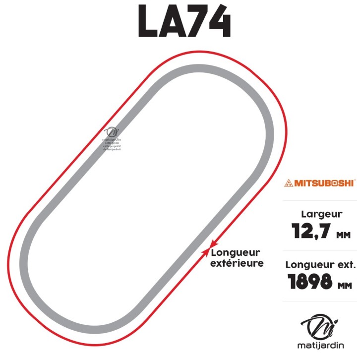 Courroie tondeuse Mitsuboshi LA74 - 12,7 mm x 1898 mm