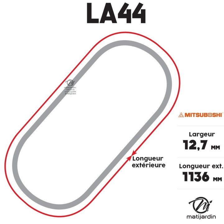 Courroie tondeuse Mitsuboshi LA44 - 12,7 mm x 1136 mm