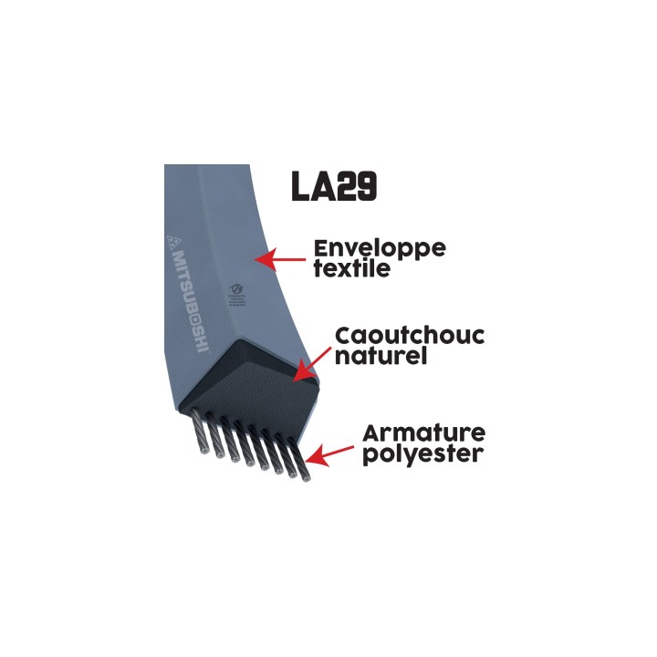 Courroie tondeuse Mitsuboshi LA29 - 12,7 mm x 755 mm