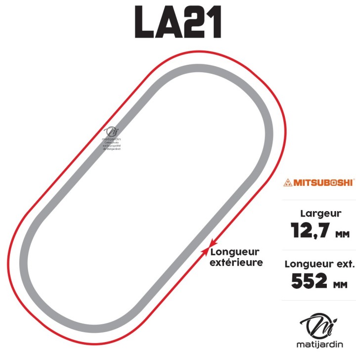 Courroie tondeuse Mitsuboshi LA21 - 12,7 mm x 552 mm
