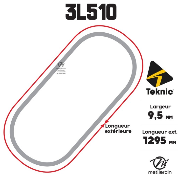 Courroie tondeuse Teknic 3L510 Kevlar Trapézoïdale - 9,5 mm x 1295 mm