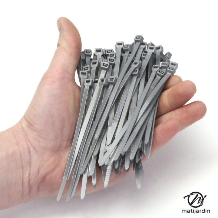 Collier de serrage flexible x100. Plastique autobloquant. 4,8 x 100 mm