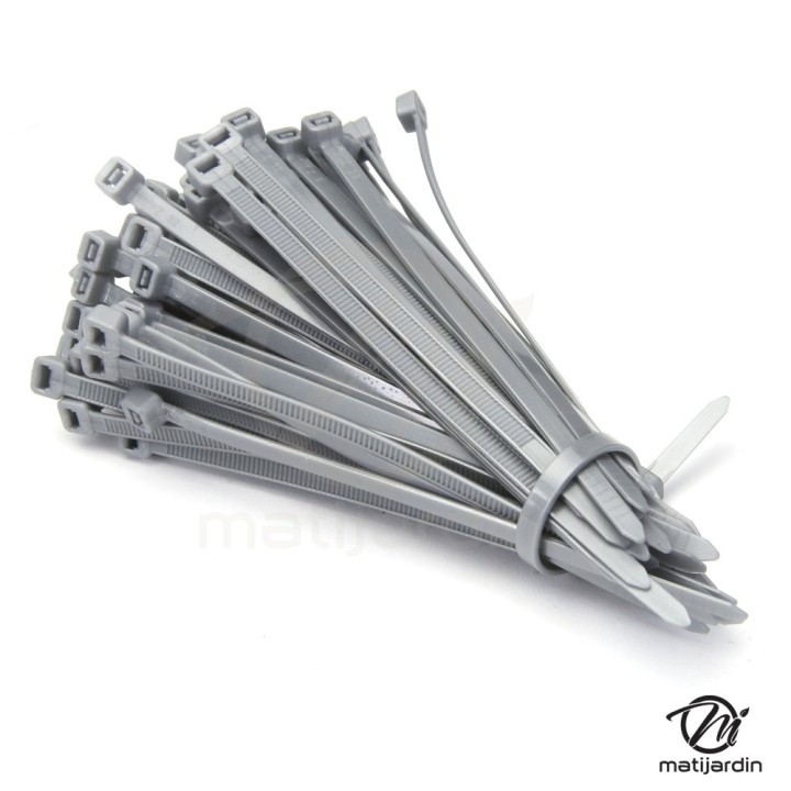 Collier de serrage flexible x100. Plastique autobloquant. 4,8 x 100 mm