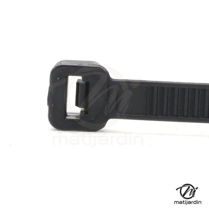 Collier de serrage flexible x100. Plastique autobloquant. 4,8 x 390 mm