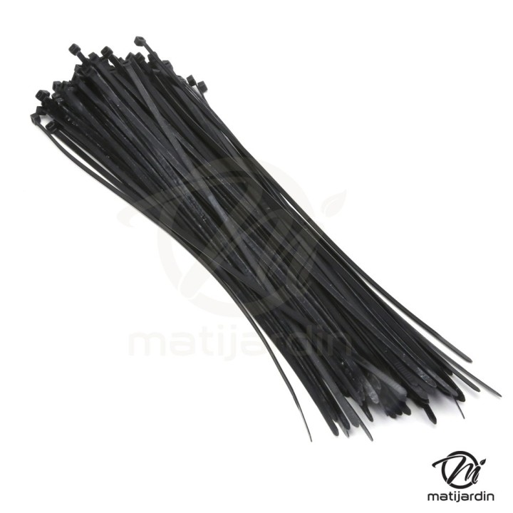 Collier de serrage flexible x100. Plastique autobloquant. 4,8 x 390 mm