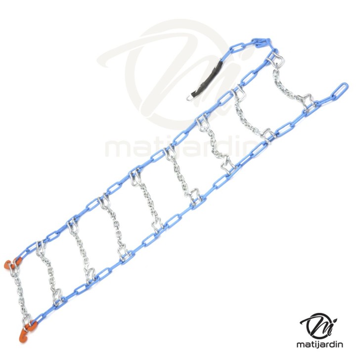 Chaîne à neige x2 pour tondeuse. 400 x 4, 350 x 5, 12 x 350 x 6, 13 x 400 x 6 et 410 x 350 x 6