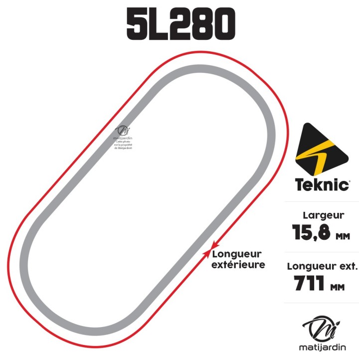 Courroie tondeuse Teknic 5L28 Kevlar Trapézoïdale - 15,8 mm x 711 mm