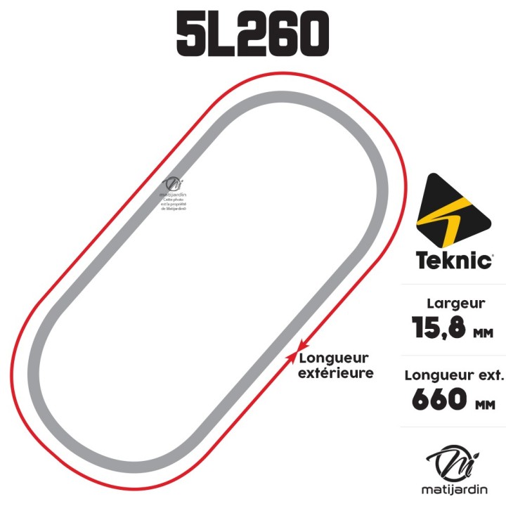 Courroie tondeuse Teknic 5L26 Kevlar Trapézoïdale - 15,8 mm x 660 mm
