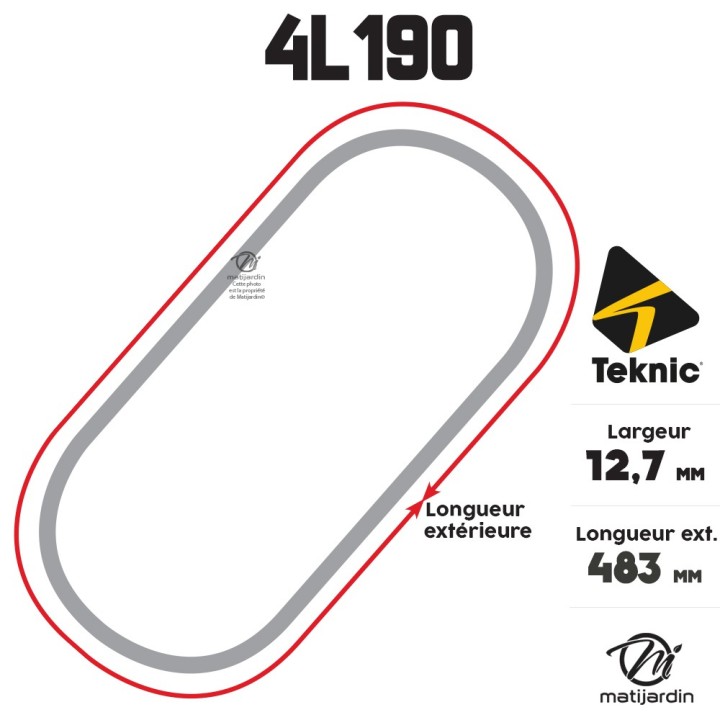Courroie tondeuse Teknic 4L19 Kevlar Trapézoïdale - 12,7 mm x 483 mm