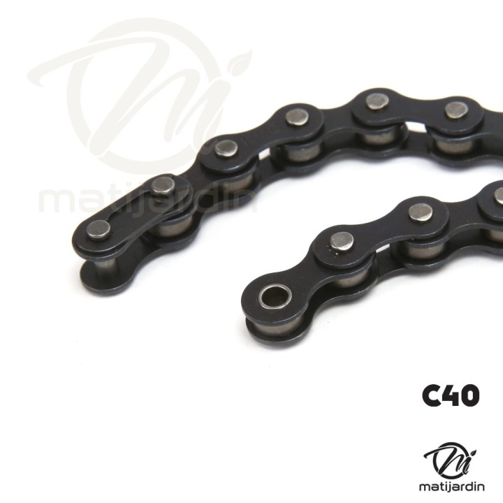 Chaine de transmission type C40. Longueur 3 m. 12,7 x 8 mm