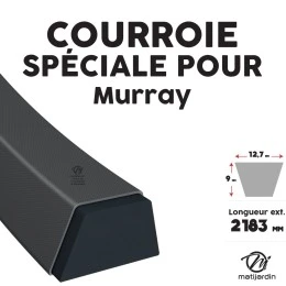 Courroie tondeuse pour Murray 37 x 62 - 12,7 mm x 2183 mm