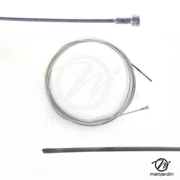 Câble souple, corde à piano. Diamètre 2 mm. Longueur 2,5 m. Tête 6 x 6 mm