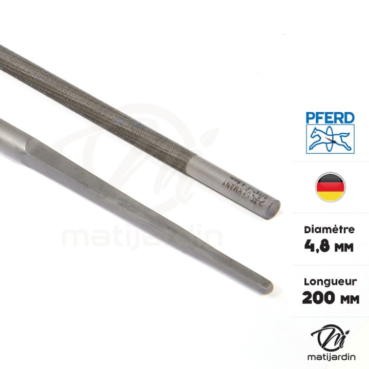 2 limes D. 4,8mm Pferd pour affutage chaîne de tronçonneuse