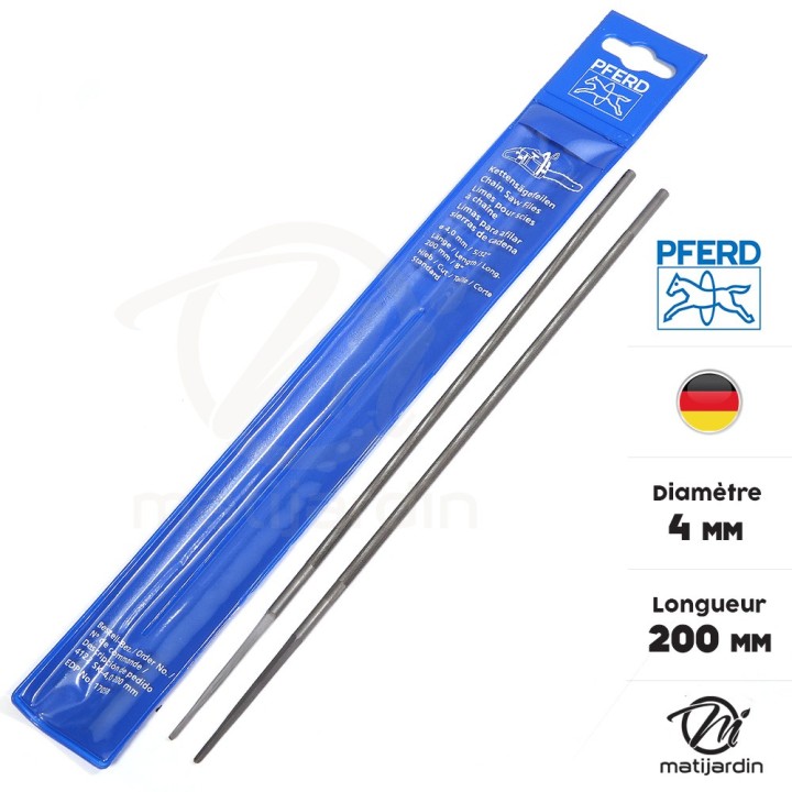 2 limes D. 4mm Pferd pour affutage chaîne de tronçonneuse