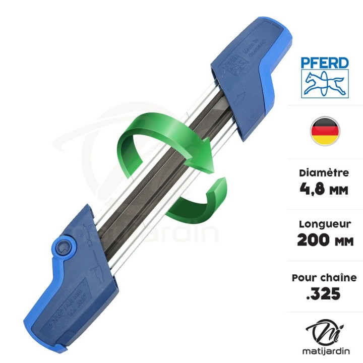 Affuteuse réversible Pferd plus limes d4,8mm pour chaîne de tronçonneuse