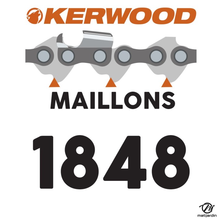 Chaîne Kerwood pour tronçonneuse .325" 1,3 mm. Rouleau 100 pieds. Gouge demi carrée